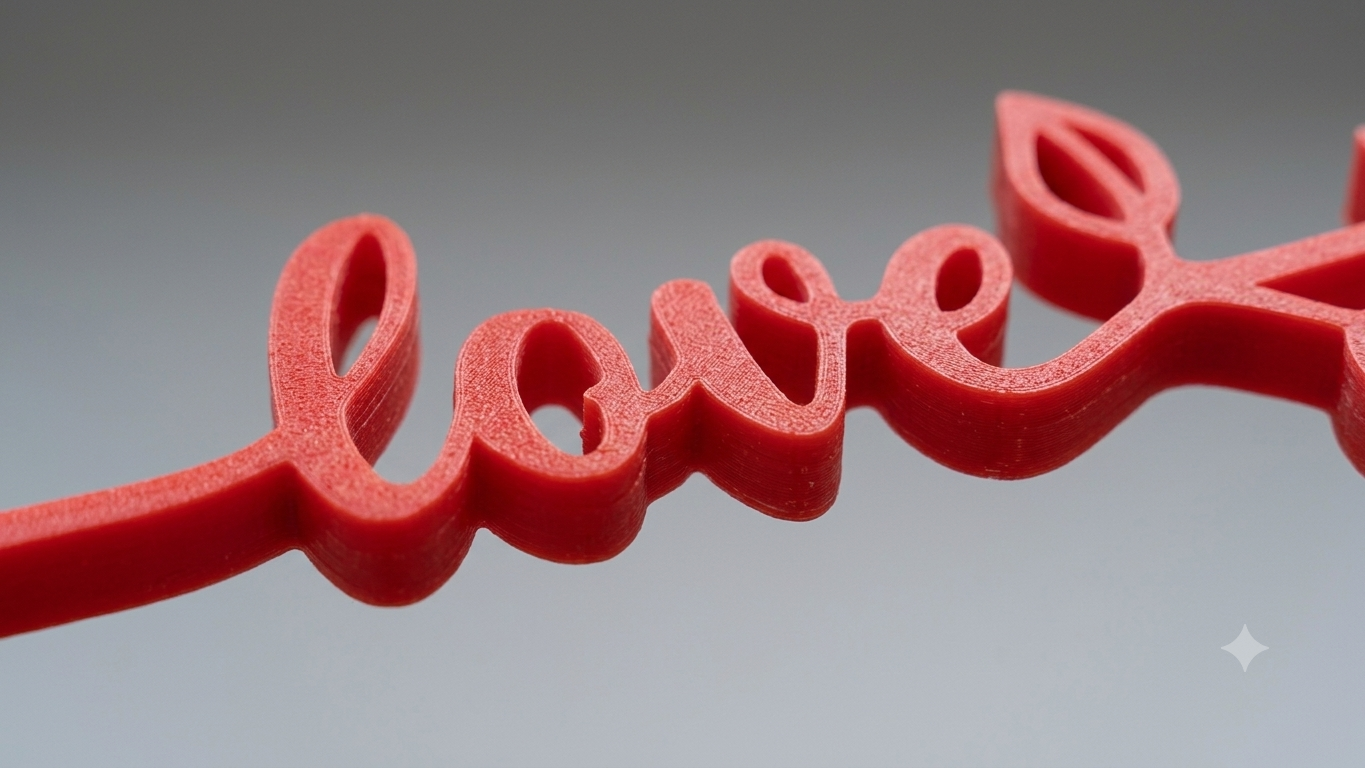 Czerwona Róża z Napisem "Love" 3D | Topper / Dekoracja Walentynkowa - zdjęcie 5